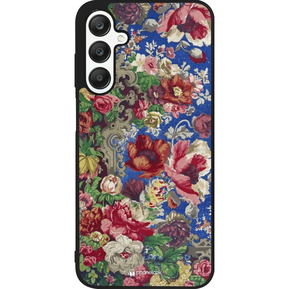 Coque Samsung Galaxy A25 - Silicone rigide noir Vintage Art Flowers