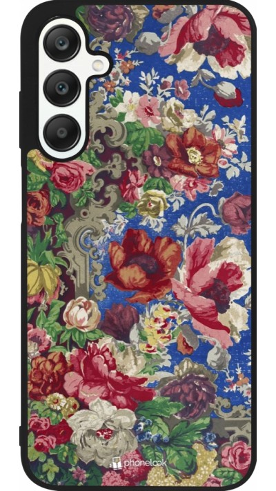 Coque Samsung Galaxy A25 - Silicone rigide noir Vintage Art Flowers