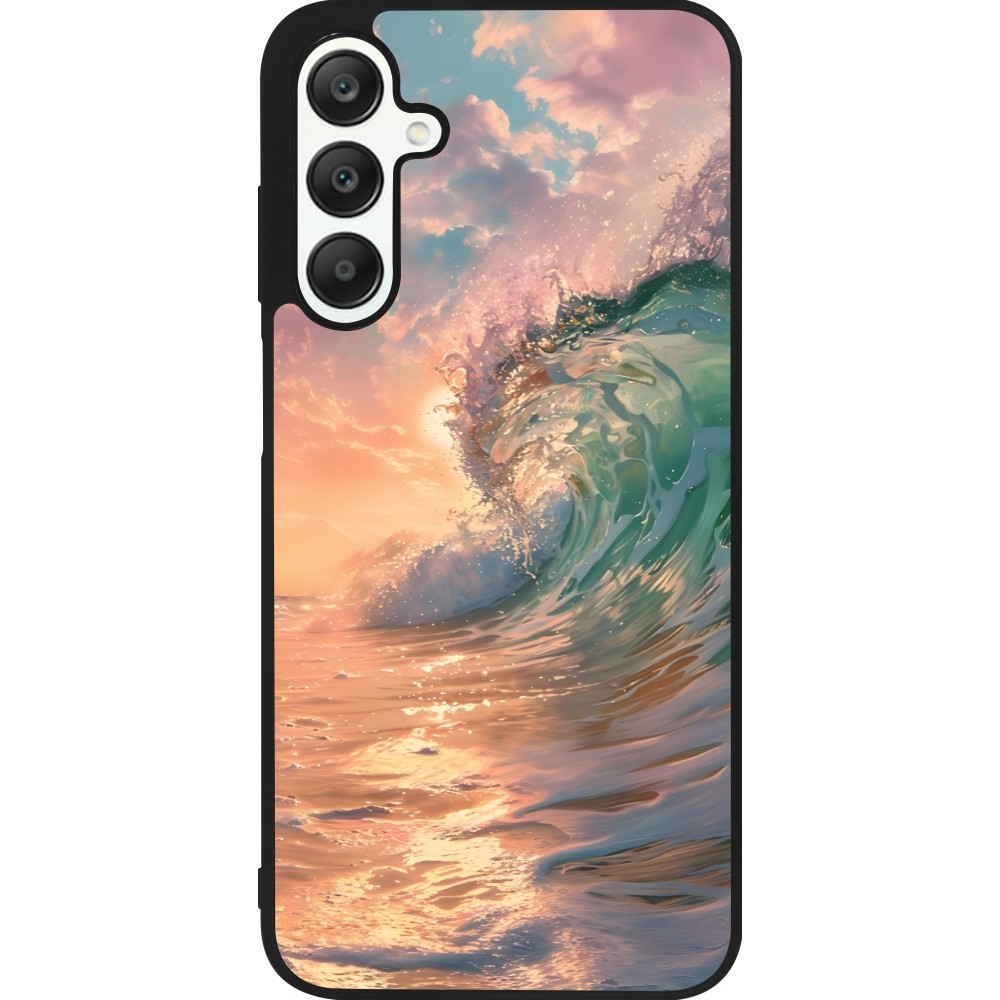 Coque Samsung Galaxy A25 - Silicone rigide noir Wave Sunset