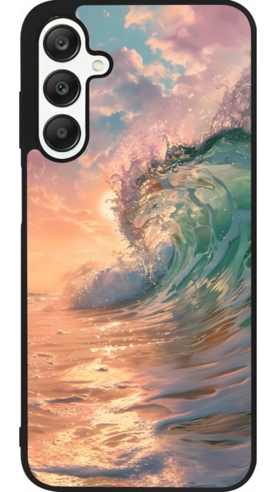 Coque Samsung Galaxy A25 - Silicone rigide noir Wave Sunset