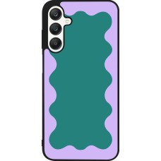 Coque Samsung Galaxy A25 - Silicone rigide noir Wavy Rectangle Green Purple