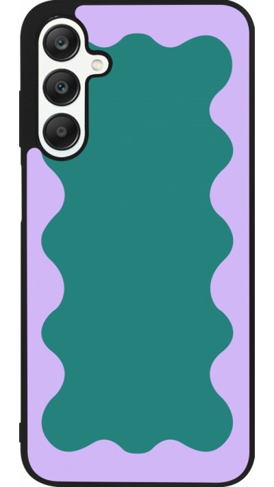 Coque Samsung Galaxy A25 - Silicone rigide noir Wavy Rectangle Green Purple