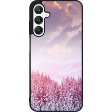 Coque Samsung Galaxy A25 - Silicone rigide noir Winter 22 Pink Forest