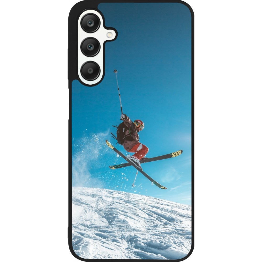 Coque Samsung Galaxy A25 - Silicone rigide noir Winter 22 Ski Jump