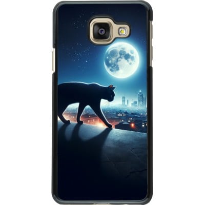 Coque Samsung Galaxy A3 (2016) - Chat noir sous la pleine lune