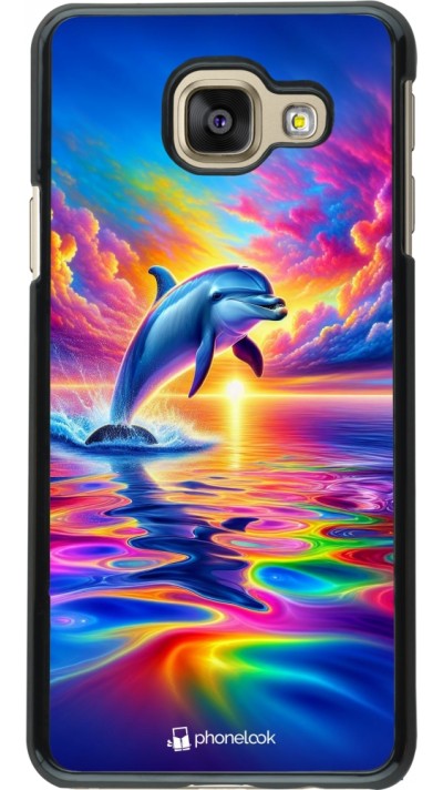 Coque Samsung Galaxy A3 (2016) - Dauphin arc-en-ciel heureux