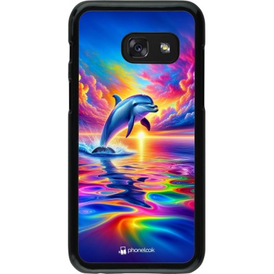 Coque Samsung Galaxy A3 (2017) - Dauphin arc-en-ciel heureux