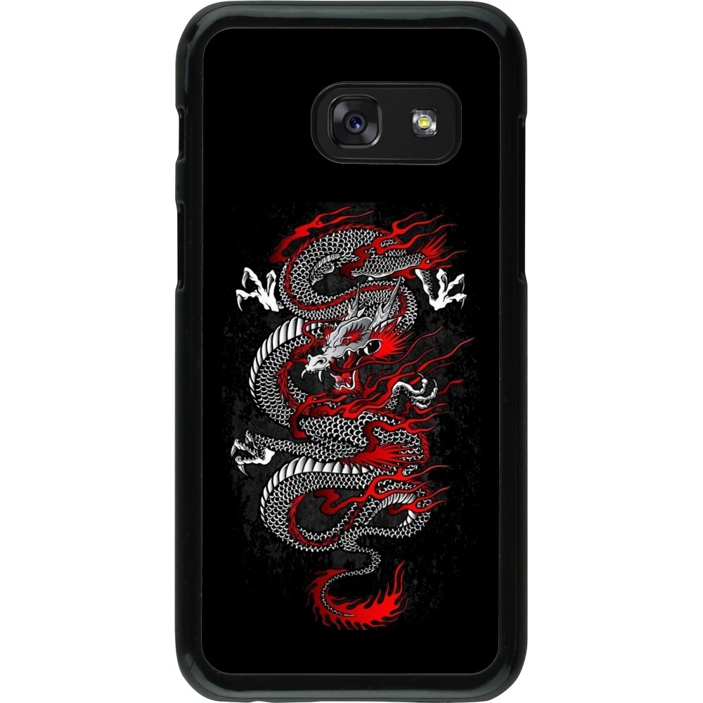 Coque Samsung Galaxy A3 (2017) - Japanese style Dragon Tattoo Red Black