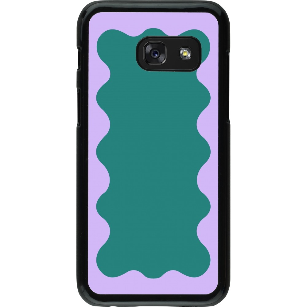 Coque Samsung Galaxy A3 (2017) - Wavy Rectangle Green Purple