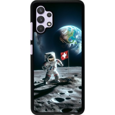 Coque Samsung Galaxy A32 - Astro Suisse sur lune