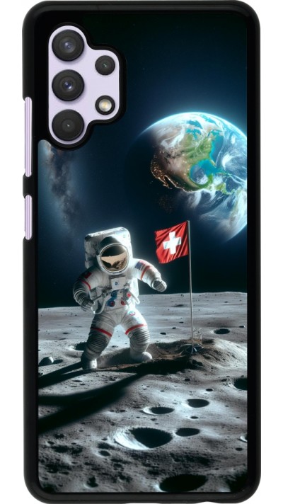 Coque Samsung Galaxy A32 - Astro Suisse sur lune