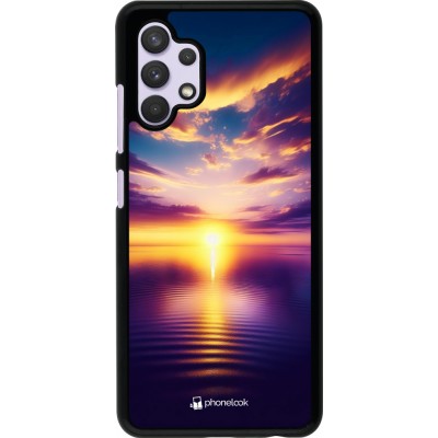 Coque Samsung Galaxy A32 - Coucher soleil jaune violet