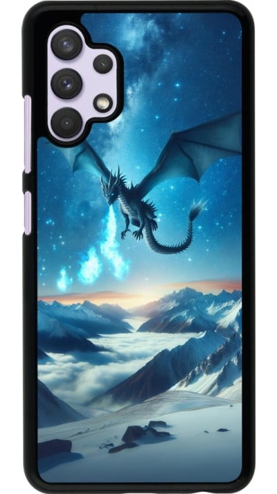 Coque Samsung Galaxy A32 - Dragon nocturne montagne