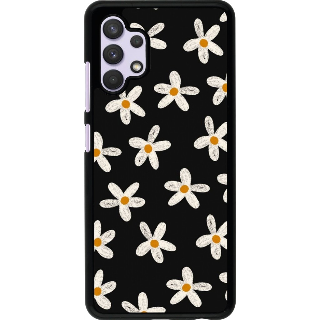 Samsung Galaxy A32 Case Hülle - Easter 2024 white on black flower ...