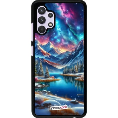 Coque Samsung Galaxy A32 - Fantasy Mountain Lake Sky Stars