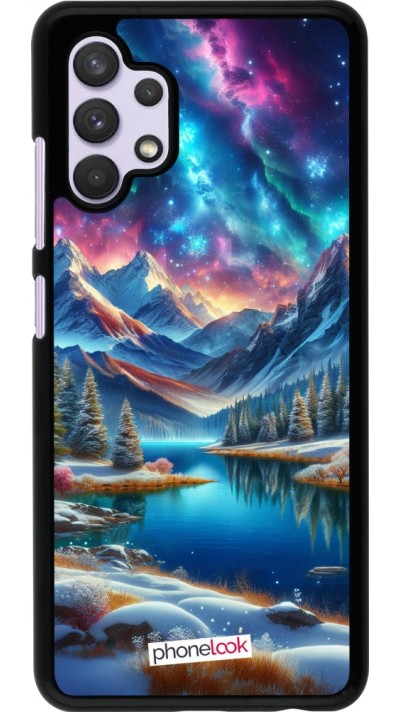 Coque Samsung Galaxy A32 - Fantasy Mountain Lake Sky Stars