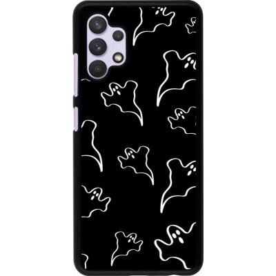 Coque Samsung Galaxy A32 - Halloween 2024 black and white ghosts