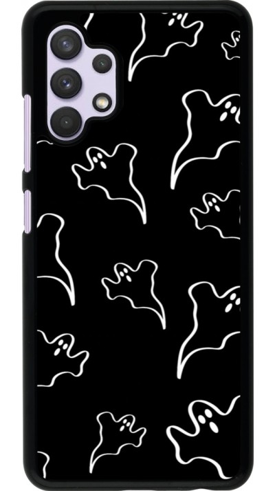 Coque Samsung Galaxy A32 - Halloween 2024 black and white ghosts