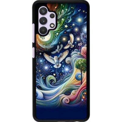 Coque Samsung Galaxy A32 - hibou volant floral