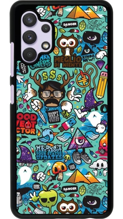 Coque Samsung Galaxy A32 - Mixed Cartoons Turquoise