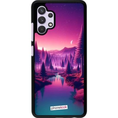 Coque Samsung Galaxy A32 - Paysage Violet-Rose