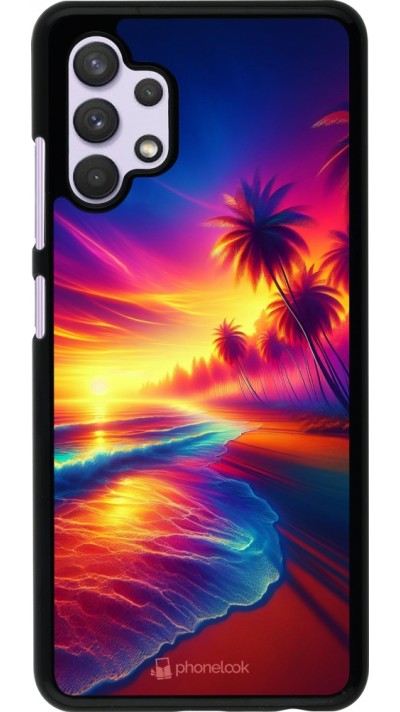 Coque Samsung Galaxy A32 - Plage coucher soleil flashy