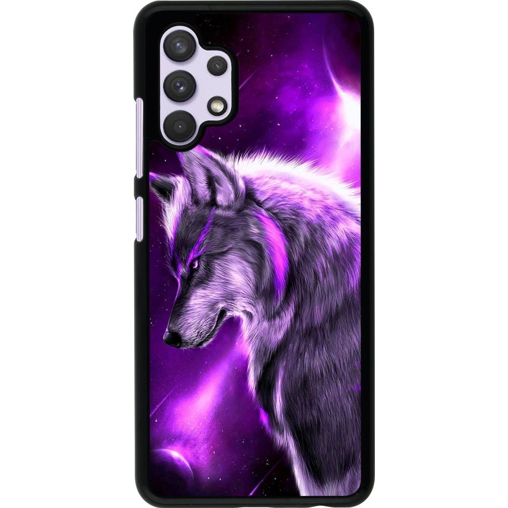 Coque Samsung Galaxy A32 - Purple Sky Wolf