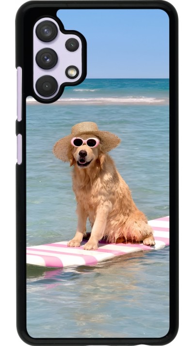 Coque Samsung Galaxy A32 - Summer Dog on Paddle