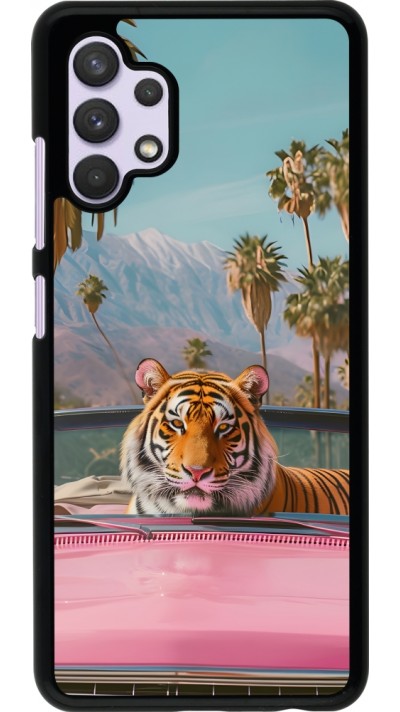Coque Samsung Galaxy A32 - Tigre voiture rose