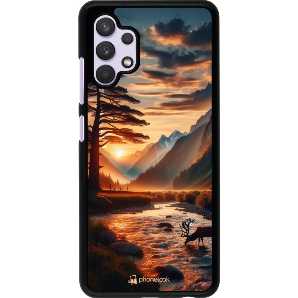 Coque Samsung Galaxy A32 - Valley Sunset Deer Tree