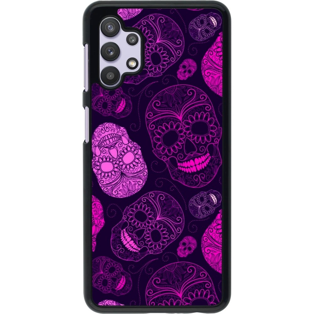 Coque Samsung Galaxy A32 5G - Halloween 2023 pink skulls