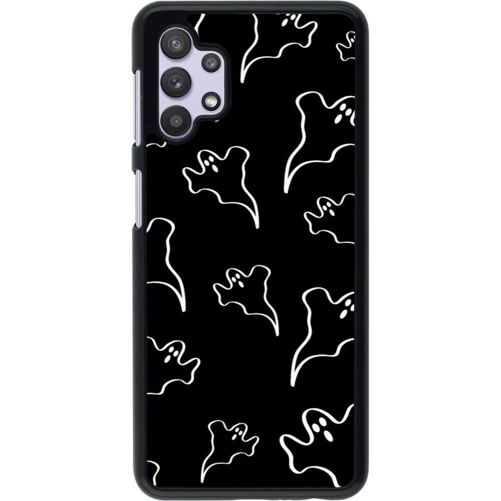 Coque Samsung Galaxy A32 5G - Halloween 2024 black and white ghosts