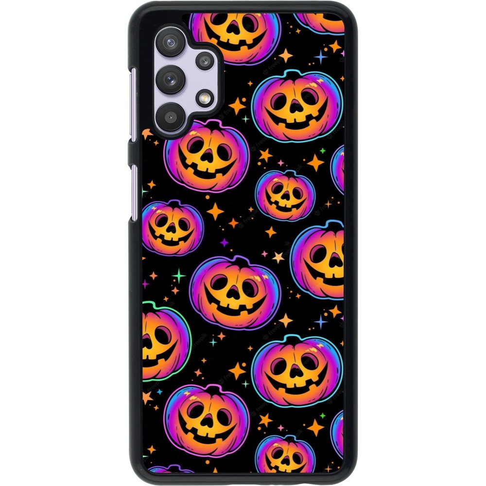 Coque Samsung Galaxy A32 5G - Halloween 2024 rainbow pumpkins