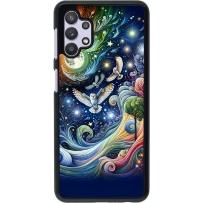 Coque Samsung Galaxy A32 5G - hibou volant floral