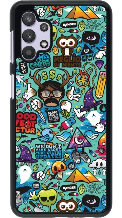 Coque Samsung Galaxy A32 5G - Mixed Cartoons Turquoise