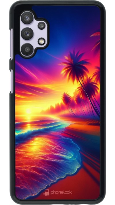 Coque Samsung Galaxy A32 5G - Plage coucher soleil flashy