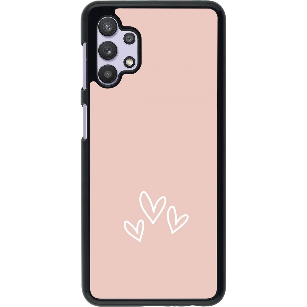 Coque Samsung Galaxy A32 5G - Valentine 2023 three minimalist hearts