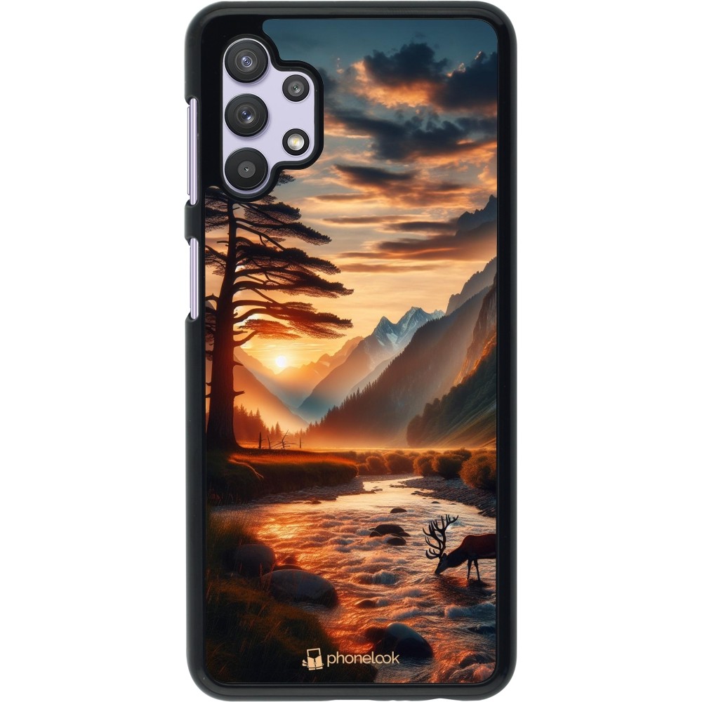 Coque Samsung Galaxy A32 5G - Valley Sunset Deer Tree