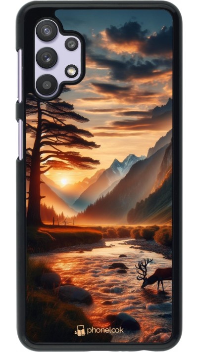 Coque Samsung Galaxy A32 5G - Valley Sunset Deer Tree