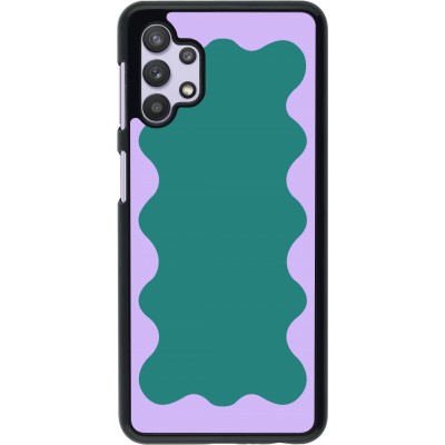 Coque Samsung Galaxy A32 5G - Wavy Rectangle Green Purple