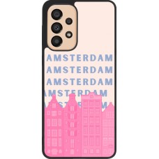 Coque Samsung Galaxy A33 5G - Silicone rigide noir Amsterdam Pink Print