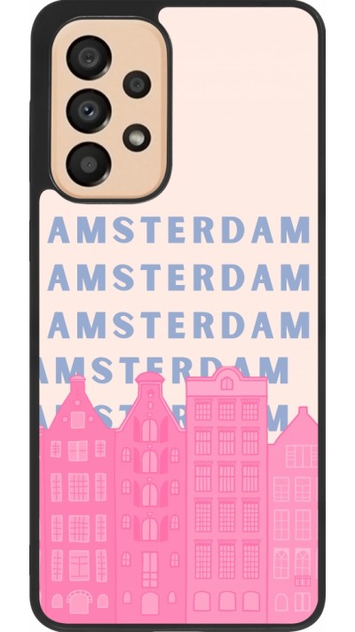 Coque Samsung Galaxy A33 5G - Silicone rigide noir Amsterdam Pink Print