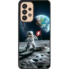 Samsung Galaxy A33 5G Case Hülle - Silikon schwarz Astro Schweiz auf dem Mond