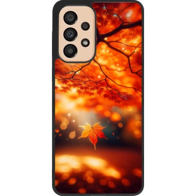 Coque Samsung Galaxy A33 5G - Silicone rigide noir Automne Magique Orange