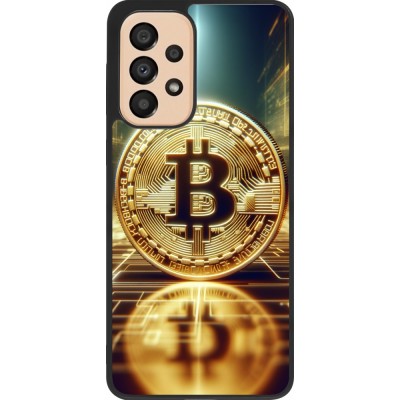 Coque Samsung Galaxy A33 5G - Silicone rigide noir Bitcoin Standing