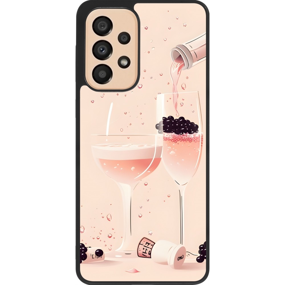 Coque Samsung Galaxy A33 5G - Silicone rigide noir Champagne Pouring Pink