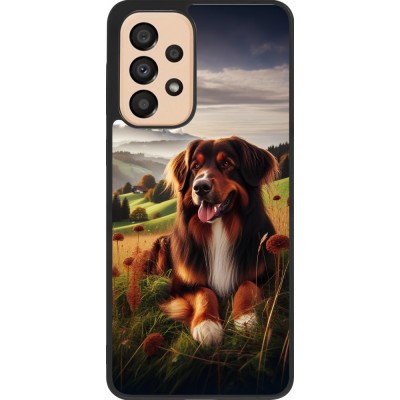 Coque Samsung Galaxy A33 5G - Silicone rigide noir Chien Campagne Suisse