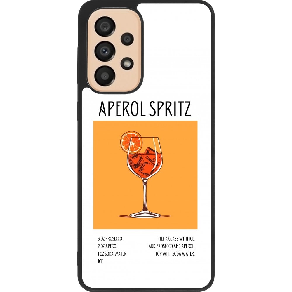 Coque Samsung Galaxy A33 5G - Silicone rigide noir Cocktail recette Aperol Spritz