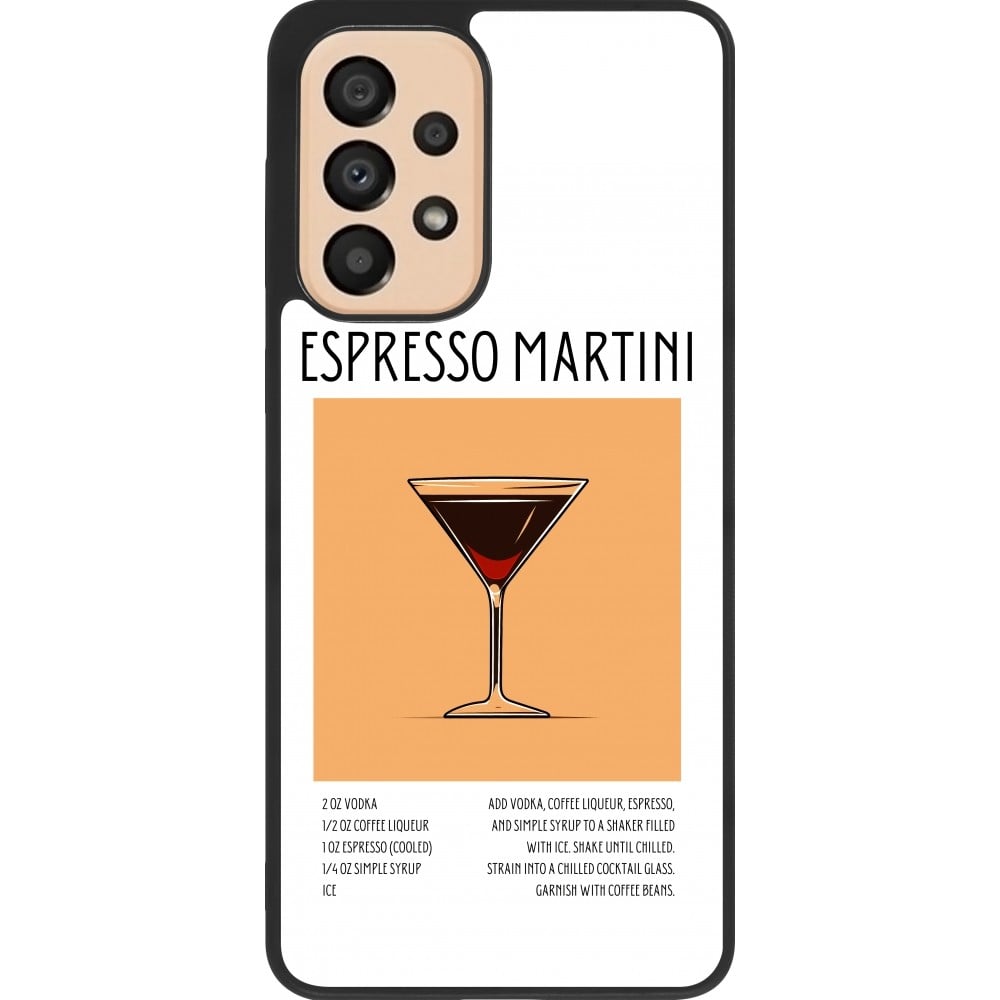 Coque Samsung Galaxy A33 5G - Silicone rigide noir Cocktail recette Espresso Martini