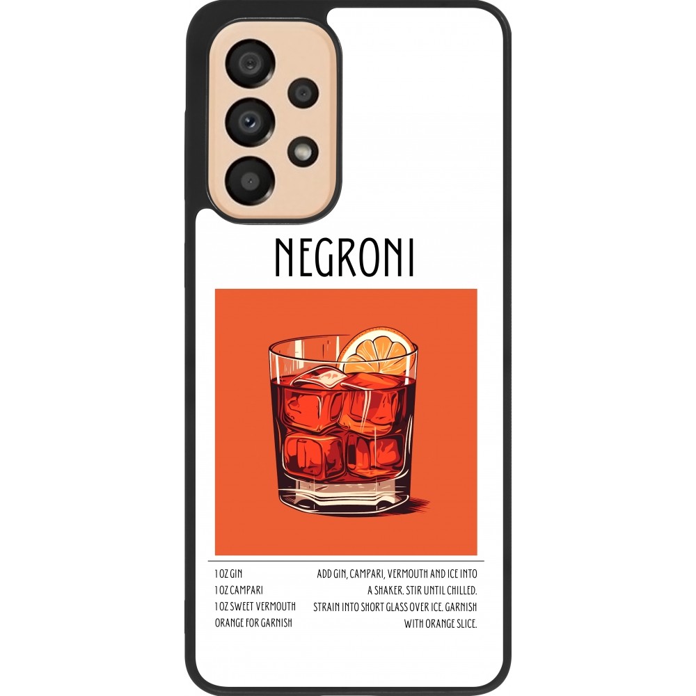 Coque Samsung Galaxy A33 5G - Silicone rigide noir Cocktail recette Negroni